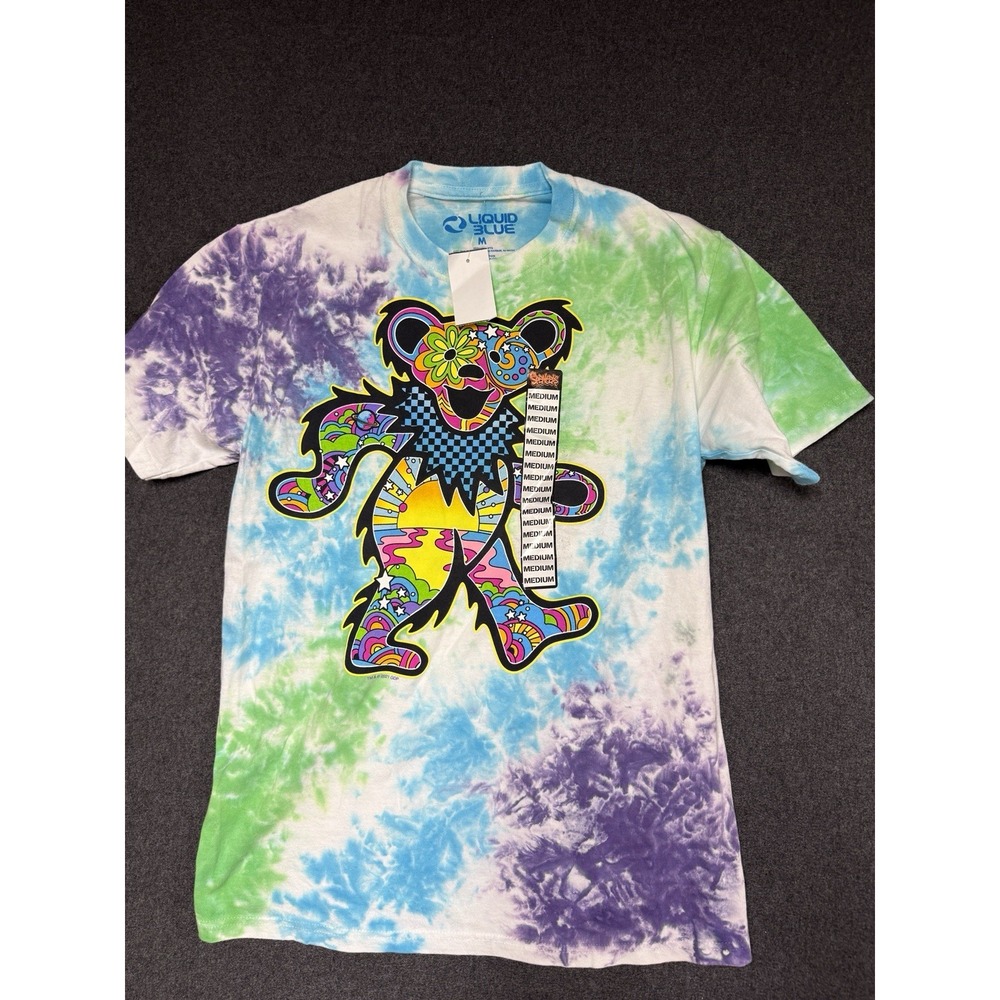 Liquid Blue Grateful Dead Shirt Mens Medium‎ Tie Dye Dancing Bear 2021 Music Y2K